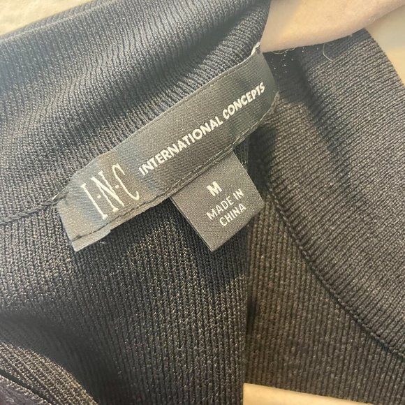 INC International Concepts Women's Black Long-Sleeved Studded Dress - Picture 5 of 7